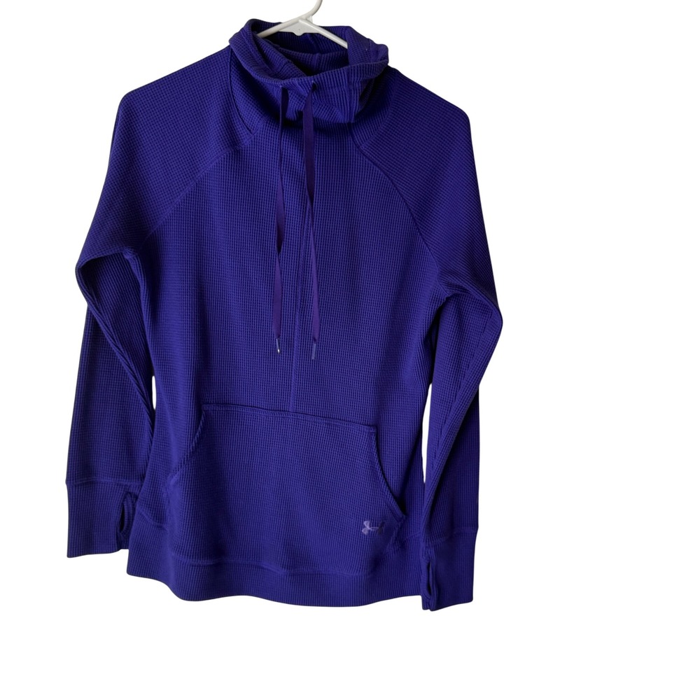 Under Armour ColdGear Purple Waffle Knit Mock‎ Neck Sweatshirt Women's Medium